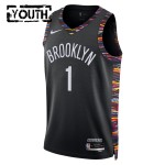 Maillot NBA Brooklyn Nets Ziaire Williams Nike 2025-26 City Edition Noir Swingman - Enfant